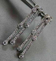 ANTIQUE 1.26CT ROUND DIAMOND 14KT W GOLD DROP HANGING EARRINGS ONE OF A KIND!!!!