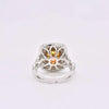 EXTRA LARGE 4.12CT WHITE PINK & FANCY ORANGE DIAMOND 18KT TRI COLOR GOLD RING