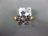 .84CT DIAMOND & AAA TANZANITE 14KT YELLOW GOLD 3D OVAL AND ROUND FLOWER FUN RING