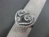 ANTIQUE LARGE .35CT DIAMOND 14K WHITE GOLD FLOATING FILIGREE HEART RING F/G VSSI