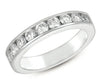 .74CT DIAMOND 14KT WHITE GOLD 3D 9 STONE CHANNEL SEMI ETERNITY ANNIVERSARY RING