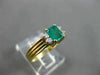 ESTATE .62CT DIAMOND & AAA EMERALD 14K WHITE & YELLOW GOLD ENGAGEMENT RING #3098