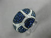 ESTATE WIDE 2.43CT DIAMOND & AAA SAPPHIRE 14K WHITE GOLD MULTI ROW PAVE FUN RING