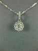 ESTATE .33CT DIAMOND 18KT WHITE GOLD 3D CLUSTER SOLITAIRE HALO FLOATING PENDANT