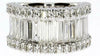LARGE 2.10CT DIAMOND 18KT WHITE GOLD 3D ROUND & BAGUETTE 3 ROW ANNIVERSARY RING