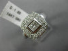 ESTATE WIDE 1.0CT ROUND & PRINCESS DIAMOND 14KT WHITE GOLD SQUARE INVISIBLE RING