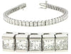 4.5CT DIAMOND 14KT WHITE GOLD CLASSIC PRINCESS CHANNEL INVISIBLE TENNIS BRACELET