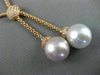 LARGE .42CT DIAMOND & WHITE PINK SOUTH SEA PEARL 18KT ROSE GOLD LARIAT NECKLACE