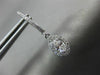 ESTATE .98CT ROUND & MARQUISE DIAMOND 14KT WHITE GOLD 3D HALO HANGING EARRINGS