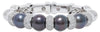 ESTATE 3.17CT DIAMOND & AAA TAHITIAN PEARL 18KT WHITE GOLD CUFF BANGLE BRACELET
