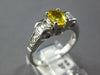 ESTATE 1.82CT DIAMOND & AAA YELLOW SAPPHIRE 18KT WHITE GOLD OVAL ENGAGEMENT RING