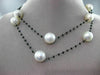 ESTATE LARGE & LONG 18KT WHITE GOLD 3D PEARL & BLACK SPINAL BY THE YARD NECKLACE