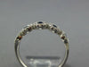 ESTATE .59CT DIAMOND & AAA SAPPHIRE 18K WHITE GOLD 3D ROUND FLOWER HALO FUN RING