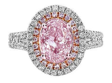 CERTIFIED 2.07CT WHITE & PINK DIAMOND 18KT WHITE & ROSE GOLD 3D ENGAGEMENT RING