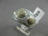 ESTATE WIDE 1.28CT DIAMOND 18KT WHITE & YELLOW GOLD 3D PAVE ETOILE FUN RING