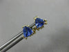 ESTATE .78CT AAA TANZANITE 14KT YELLOW GOLD 3D TRILLION STUD EARRINGS #25458