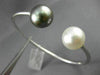 ESTATE AAA SOUTH SEA & TAHITIAN PEARL 18KT WHITE GOLD FLEXIBLE BANGLE BRACELET