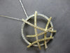 EXTRA LARGE 1.28CT DIAMOND 14K 2 TONE GOLD CIRCULAR CRISS CROSS FLOATING PENDANT