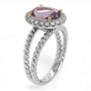 2.43CT DIAMOND & AAA PINK SAPPHIRE 18KT WHITE & ROSE GOLD OVAL & ROUND LOVE RING