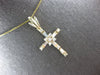 ESTATE LARGE .58CT DIAMOND 14K YELLOW GOLD CLASSIC CROSS FLOATING PENDANT #27883