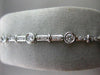 ANTIQUE 1.55CT DIAMOND 14KT WHITE GOLD BEZEL LINK TENNIS BRACELET 7.25 INCH #116