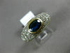 WIDE 1.45CT DIAMOND & AAA OVAL SAPPHIRE 14K YELLOW GOLD 3D BEZEL ENGAGEMENT RING
