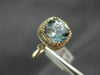 ESTATE WIDE 2.08CT DIAMOND & AAA AQUAMARINE 14K ROSE GOLD SQUARE ENGAGEMENT RING