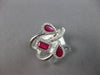 WIDE 1.18CT DIAMOND & AAA RUBY 14KT WHITE GOLD MULTI SHAPE CRISS CROSS LOVE RING