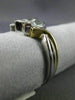 ESTATE WIDE .93CT DIAMOND 14K TWO TONE GOLD 3D 3 STONE INFINITY ANNIVERSARY RING