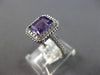 1.12CT DIAMOND & AAA AMETHYST 14KT WHITE GOLD EMERALD CUT & ROUND HALO LOVE RING