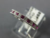 .41CT DIAMOND AAA RUBY 18K WHITE GOLD PRINCESS FILIGREE CHANNEL ANNIVERSARY RING
