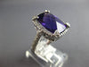 LARGE 6.34CT DIAMOND & AAA AMETHYST 14KT WHITE GOLD 3D CUSHION & ROUND HALO RING