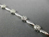 ESTATE .56CT ROUND DIAMOND 14K WHITE GOLD 3D CLASSIC FLOWER LINK BRACELET #19601