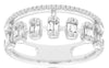 .45CT DIAMOND 14K WHITE GOLD ROUND & BAGUETTE MULTI ROW WEDDING ANNIVERSARY RING