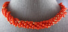ANTIQUE LONG .10CT AAA CORAL & RUBY 14K YELLOW GOLD MULTI STRAND NECKLACE #27206