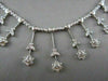 ANTIQUE 2.0CT DIAMOND 18KT WHITE GOLD DROP MULTI FLOWER ETOILE NECKLACE 17" LONG