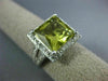 EXTRA LARGE 4.60CT DIAMOND & AAA GREEN AMETHYST 14KT WHITE GOLD 3D PRINCESS RING