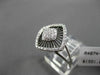 ESTATE WIDE .30CT DIAMOND 14K WHITE GOLD PAVE SQUARE FLORAL DESIGN COCKTAIL RING