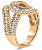 ESTATE LARGE 2.24CT DIAMOND 14KT ROSE GOLD 3D MULTI ROW LOVE KNOT FUN RING