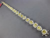 LARGE 9.13CT WHITE & FANCY YELLOW DIAMOND 18K WHITE GOLD 3D HALO TENNIS BRACELET