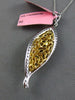 5.58CT WHITE & INTENSE FANCY YELLOW DIAMOND 18K 2 TONE GOLD 3D TEAR DROP PENDANT