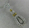 ESTATE .30CT WHITE & FANCY YELLOW DIAMOND 14K 2 TONE GOLD FILIGREE PENDANT 19538