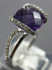 2.08CT DIAMOND & AAA AMETHYST 14KT WHITE GOLD 3D SQUARE TENSION CRISS CROSS RING