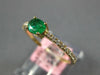ESTATE .45CT DIAMOND & AAA EMERALD 14KT YELLOW GOLD OVAL & ROUND FRIENDSHIP RING