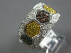 ESTATE WIDE 1.36CT MULTI COLOR DIAMOND 14KT WHITE GOLD 3D HEXAGON RING