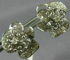 ESTATE LARGE .81CT DIAMOND 18KT WHITE GOLD 3D CLASSIC FLOWER CLIP ON EARRINGS