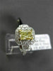 ESTATE 2.04CT GIA FANCY YELLOW DIAMOND 18K TWO TONE GOLD 3 STONE ENGAGEMENT RING