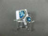 WIDE .81CT DIAMOND & AAA ROUND & PEAR SHAPE BLUE TOPAZ 14K WHITE GOLD SNAKE RING
