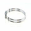 .59CT DIAMOND 18KT WHITE GOLD ROUND & BAGUETTE SQUARE FLOATING BANGLE BRACELET
