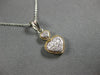 ESTATE .20CT DIAMOND 18KT 2 TONE GOLD DOUBLE HEART LOVE FLOATING PENDANT #27669